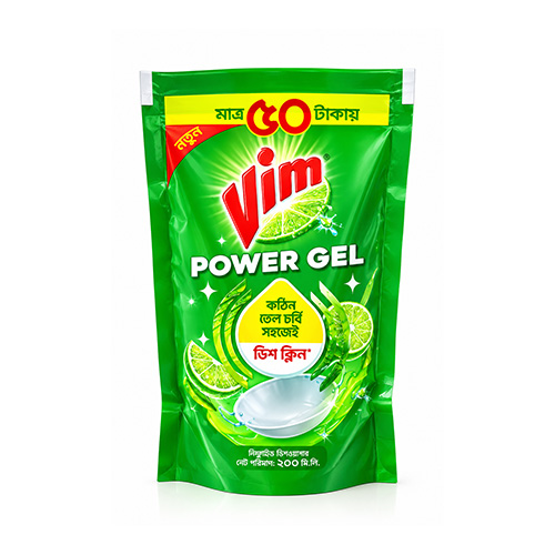 Vim Power Gel Dishwashing Liquid 200-ml